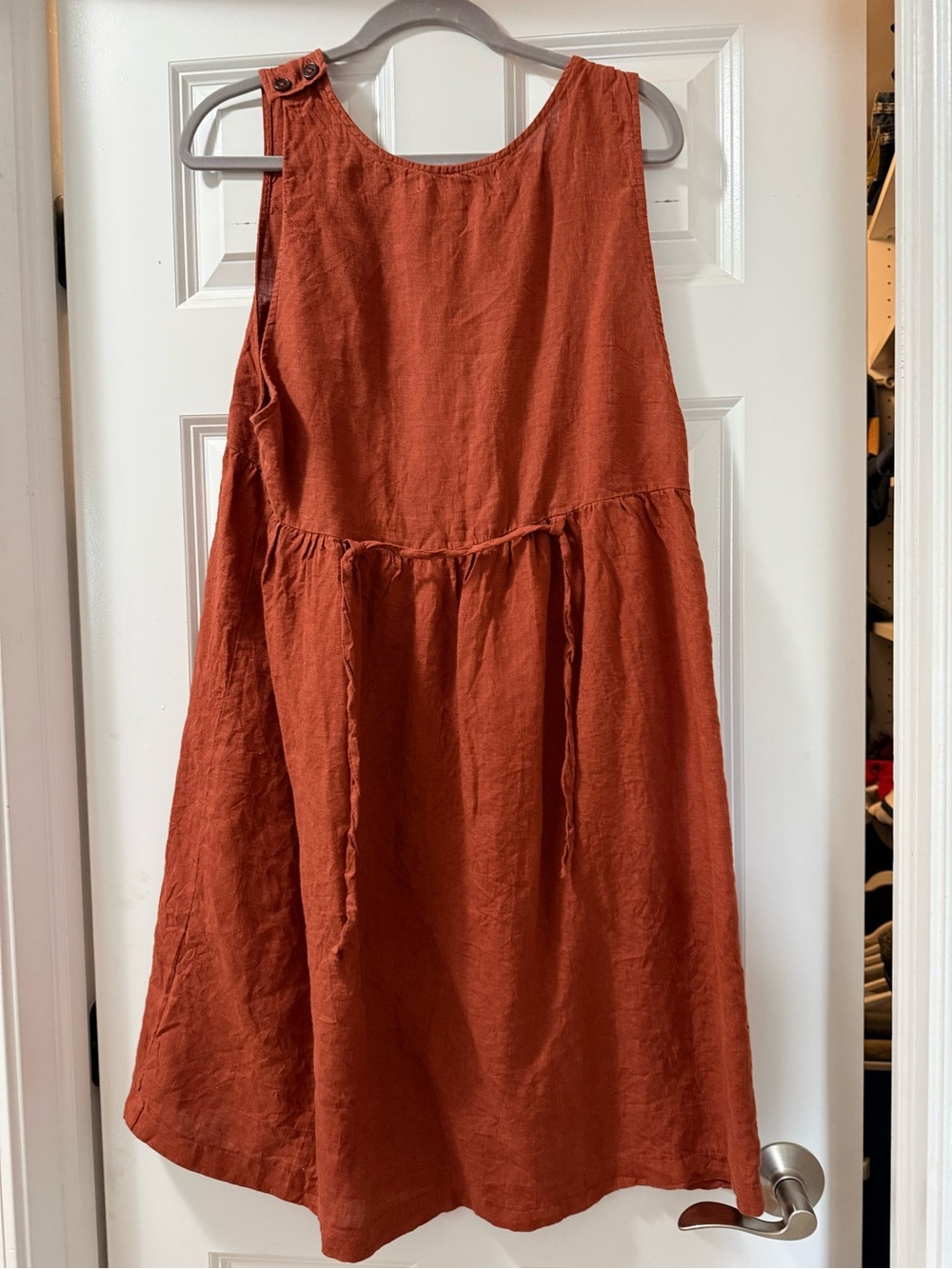 Pyne & Smith No. 32 Pinafore Linen Dress Rust Size medium - Picture 7 of 8